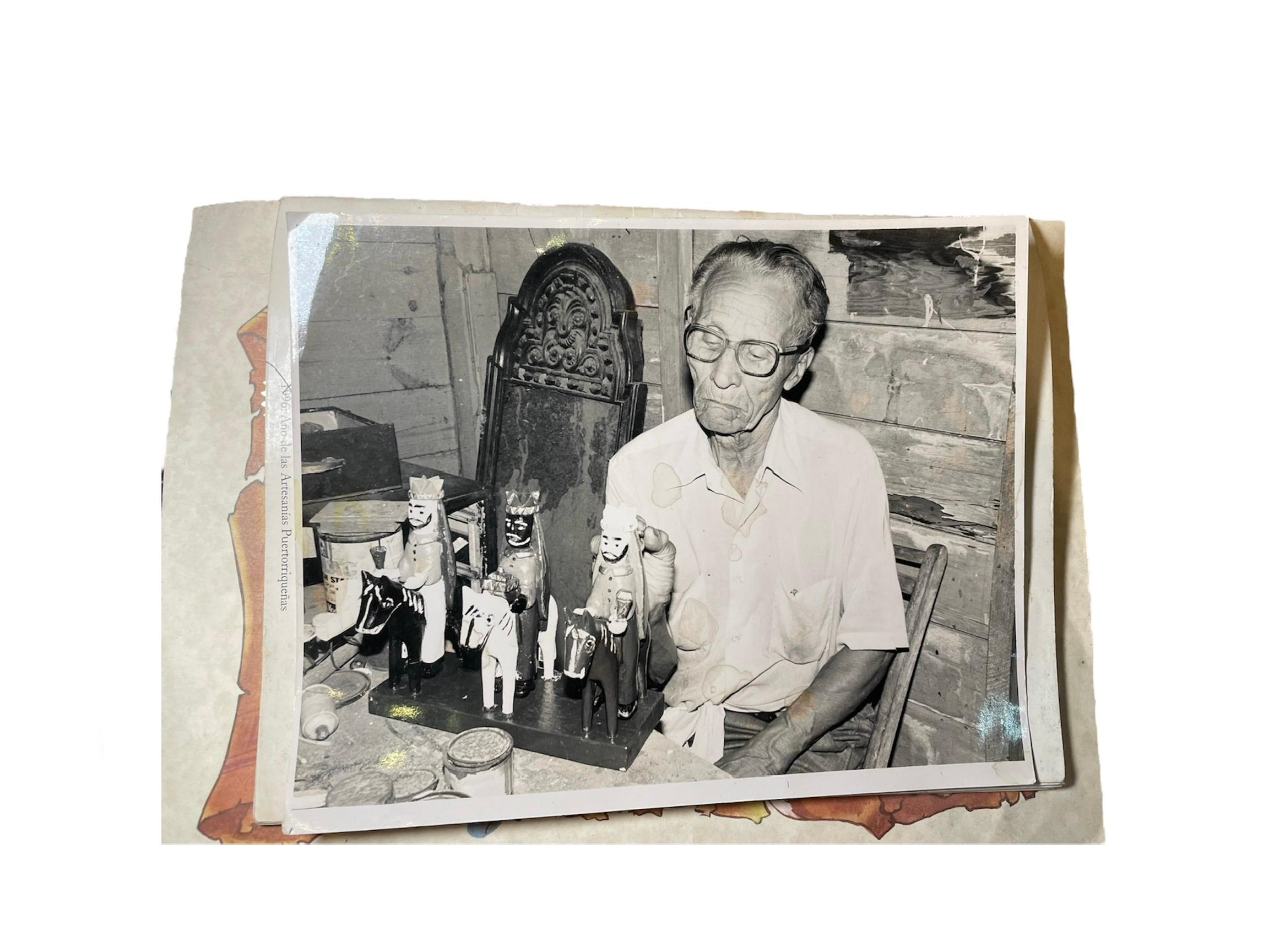 Santos de Palos Puertorriqueños -Tres Reyes Magos Esculturas Talladas en Madera 1