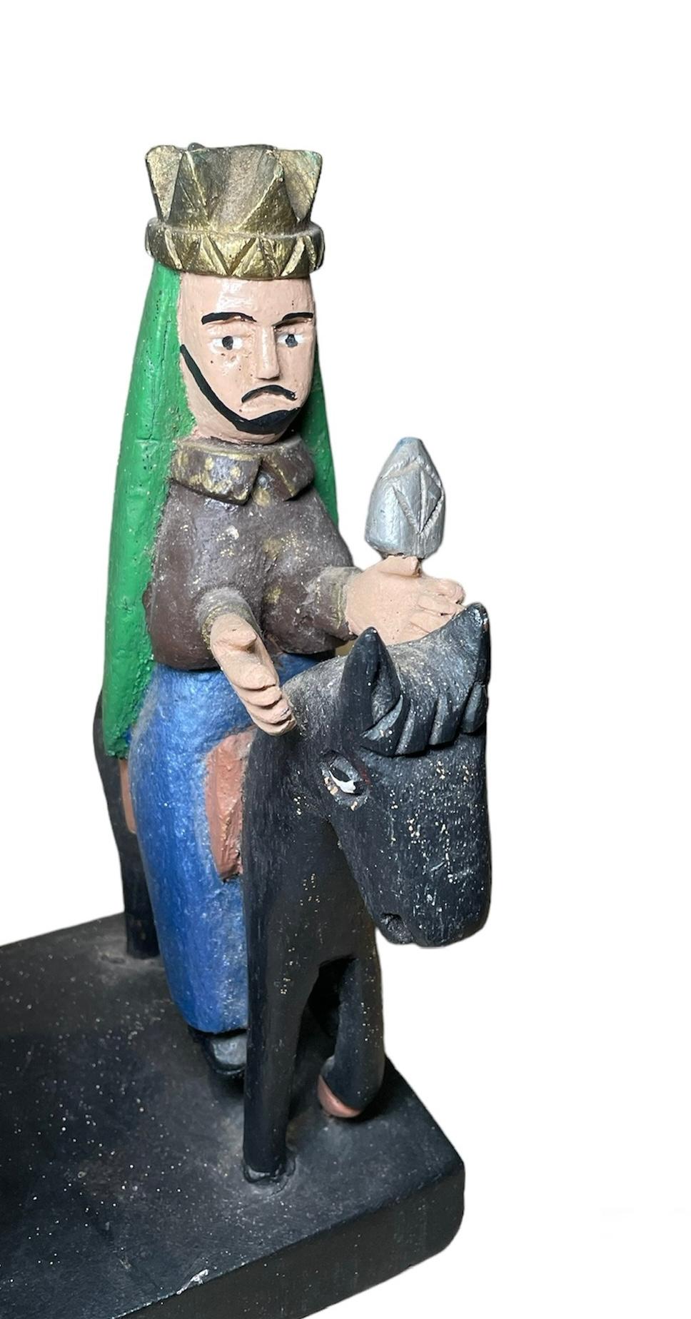 Santos de Palos -Trois sculptures en bois sculptées d'hommes de la sagesse portugaise Bon état - En vente à Guaynabo, PR