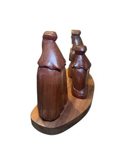 Puerto Rican Wood Group Sculpture of the Three Wise Men