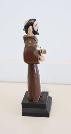 PUERTO RICO Sculpted Carved Wood "Santos De Palo" of San Francisco De Assisi