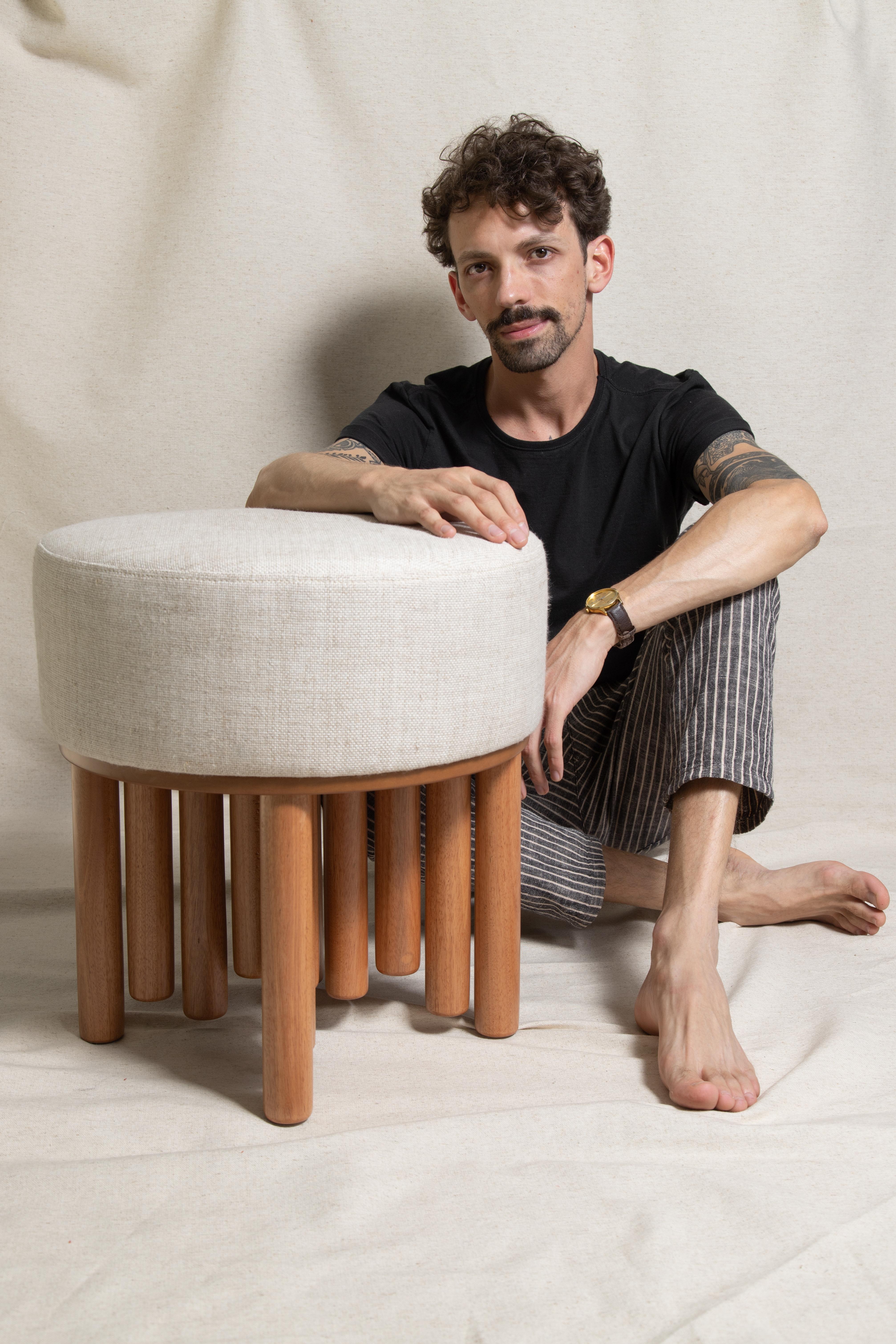 Hand-Woven Accent Stool Éfira For Sale