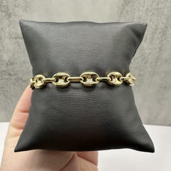 Puff Bracelet 14kt Yellow Gold 7.25in 7.5mm 6g Hollow New