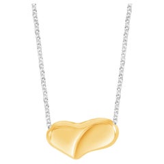 Pendentif en forme de coeur en deux tons