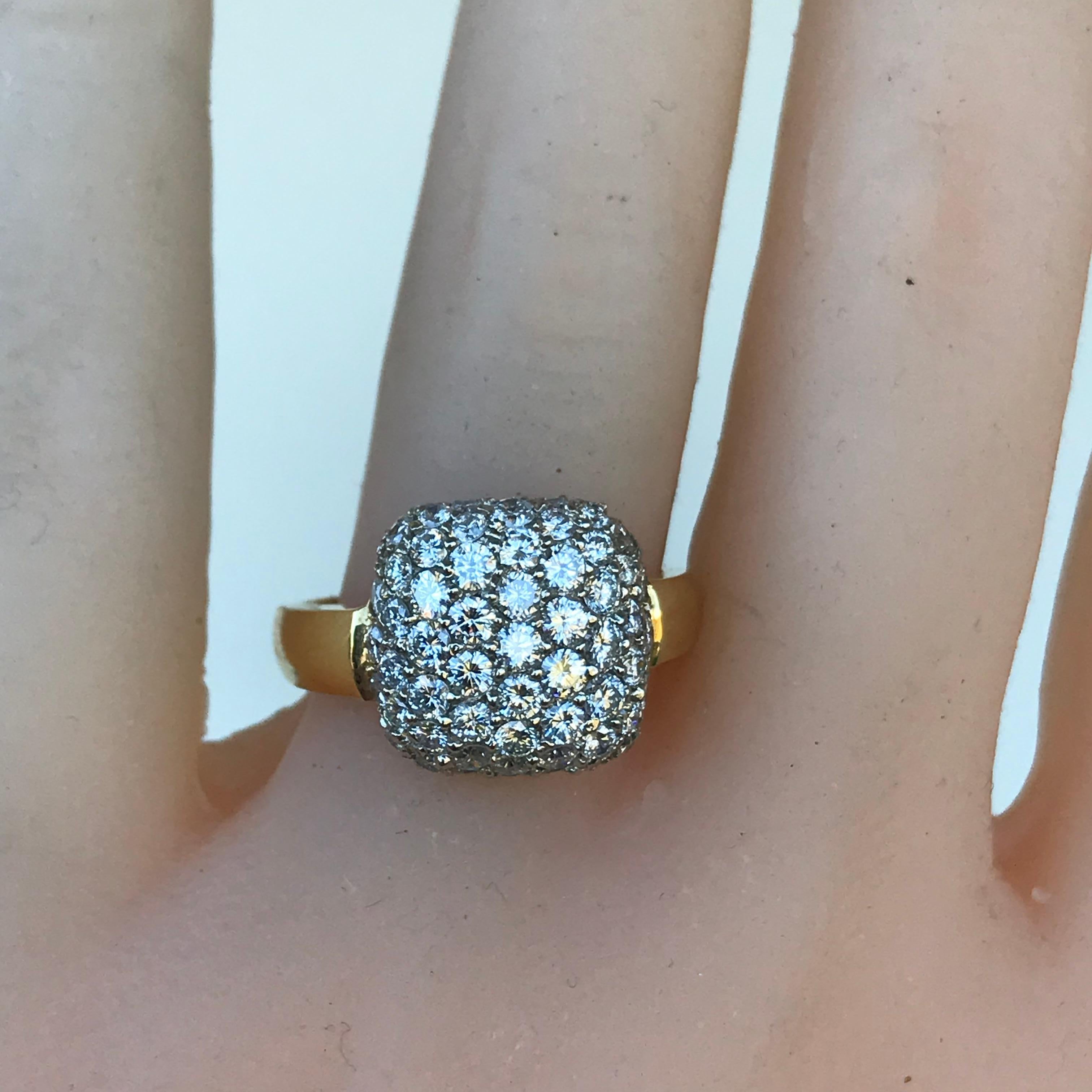 Puffed Diamond Paved Ring, 1,82 Karat, 18 Karat, 1990er, Ben Dannie Design im Zustand „Hervorragend“ im Angebot in West Hollywood, CA