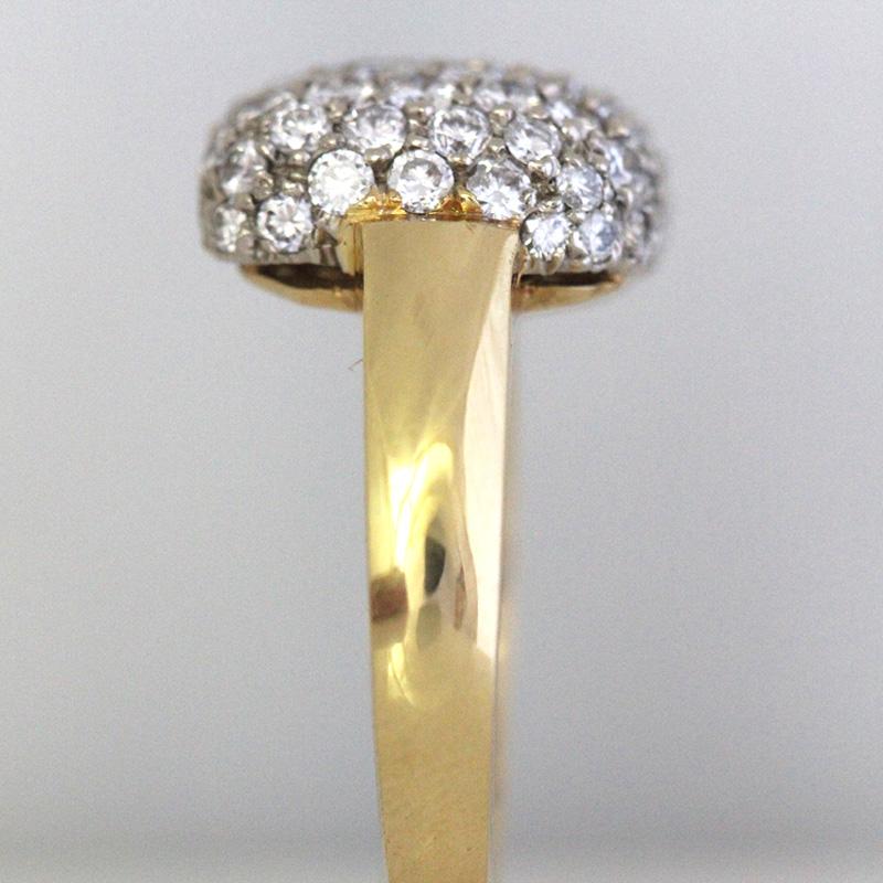 Puffed Diamond Paved Ring, 1,82 Karat, 18 Karat, 1990er, Ben Dannie Design Damen im Angebot