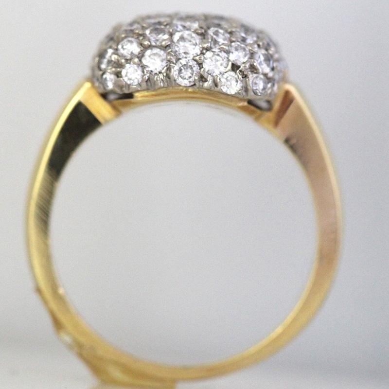 Puffed Diamond Paved Ring, 1,82 Karat, 18 Karat, 1990er, Ben Dannie Design im Angebot 1