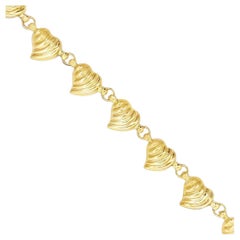 Puffed Heart 14K Yellow Gold Bracelet