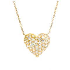 Puffed Pave Diamond Heart Necklace by Tiffany & Co.