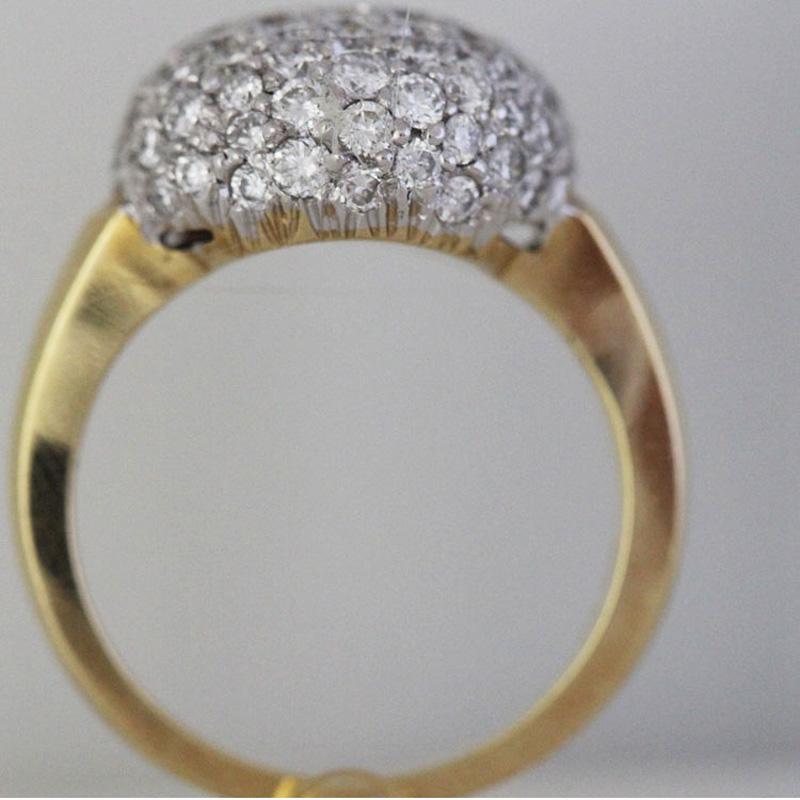 Puffed pave Kugel: Diamant 2,28 tcw , G-H, VS-SI, 18k Gelb- und Weißgold im Zustand „Neu“ im Angebot in West Hollywood, CA