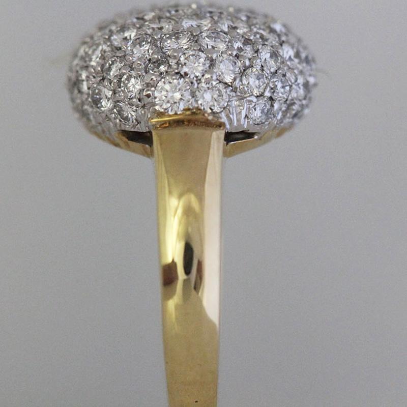 Puffed pave Kugel: Diamant 2,28 tcw , G-H, VS-SI, 18k Gelb- und Weißgold für Damen oder Herren im Angebot