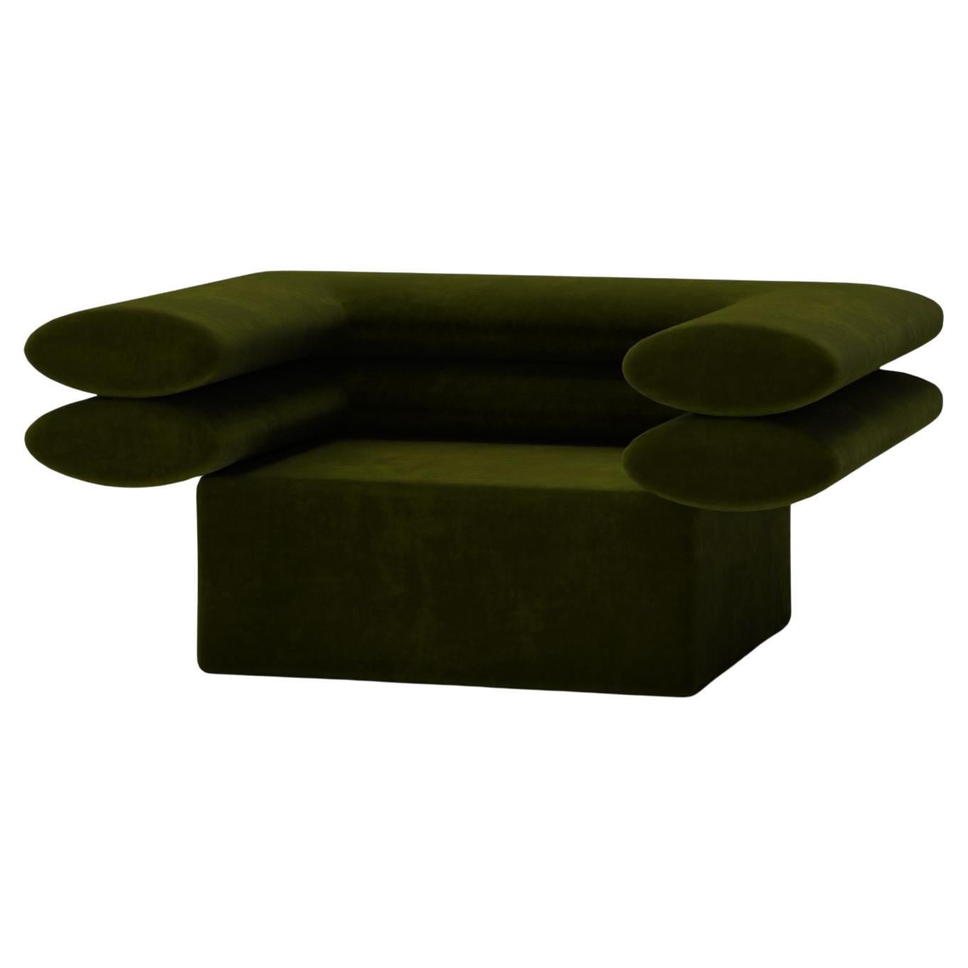 Silla Puffer Escultural Contemporánea 
Oliva