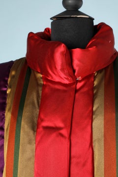 Puffer jacket in multicolor satin Oscar de la Renta