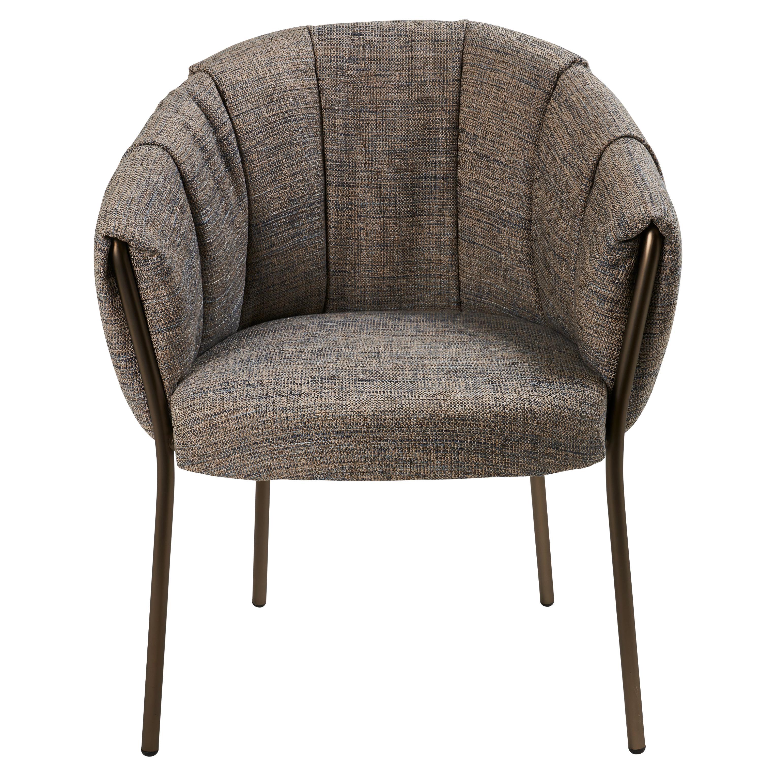 Puffin Dining Chair Upholstered in Auckland Schumacher Performance Fabric For Sale