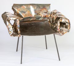 Poltrona scultorea in acciaio inossidabile fatta a mano da Anadora Lupo