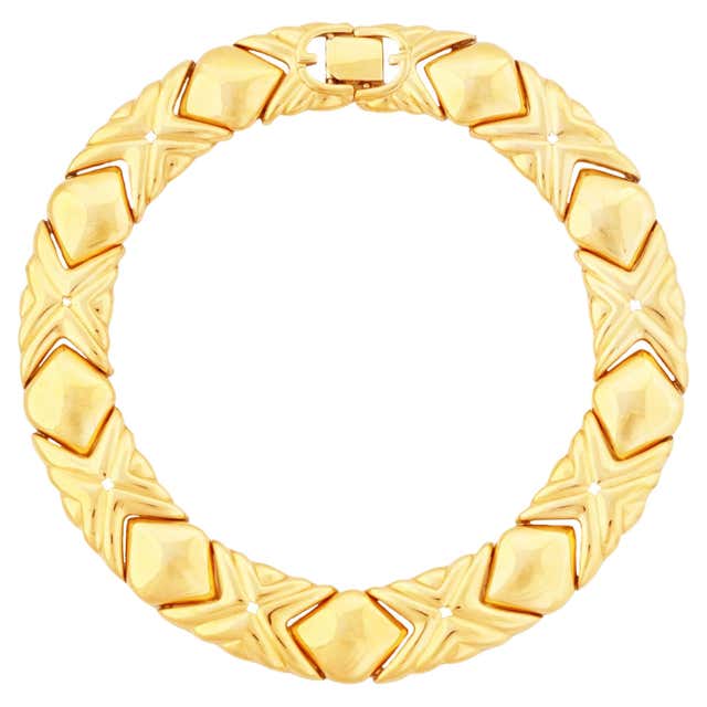 Impressive Gold Ruff Choker by Anna Maria Cammilli, Late 1970s-1980s ...