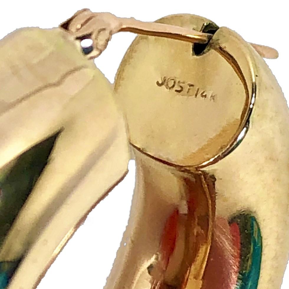 Wide Gold Hoop Earrings  1   1/4 Inch Diameter by 5/16 Inch Thick 3