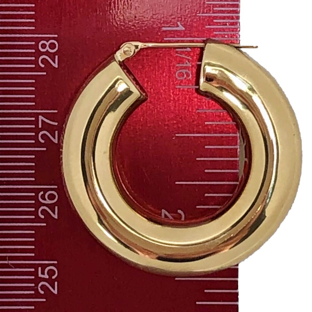 Wide Gold Hoop Earrings  1   1/4 Inch Diameter by 5/16 Inch Thick 6