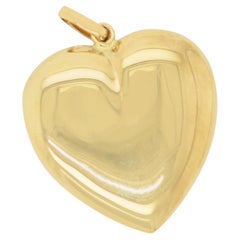 Puffy Heart Charm 14K Yellow Gold