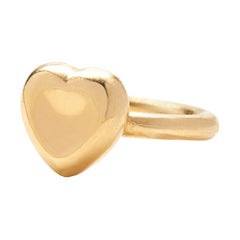 Puffy Heart Ring 18 Karat Yellow Gold