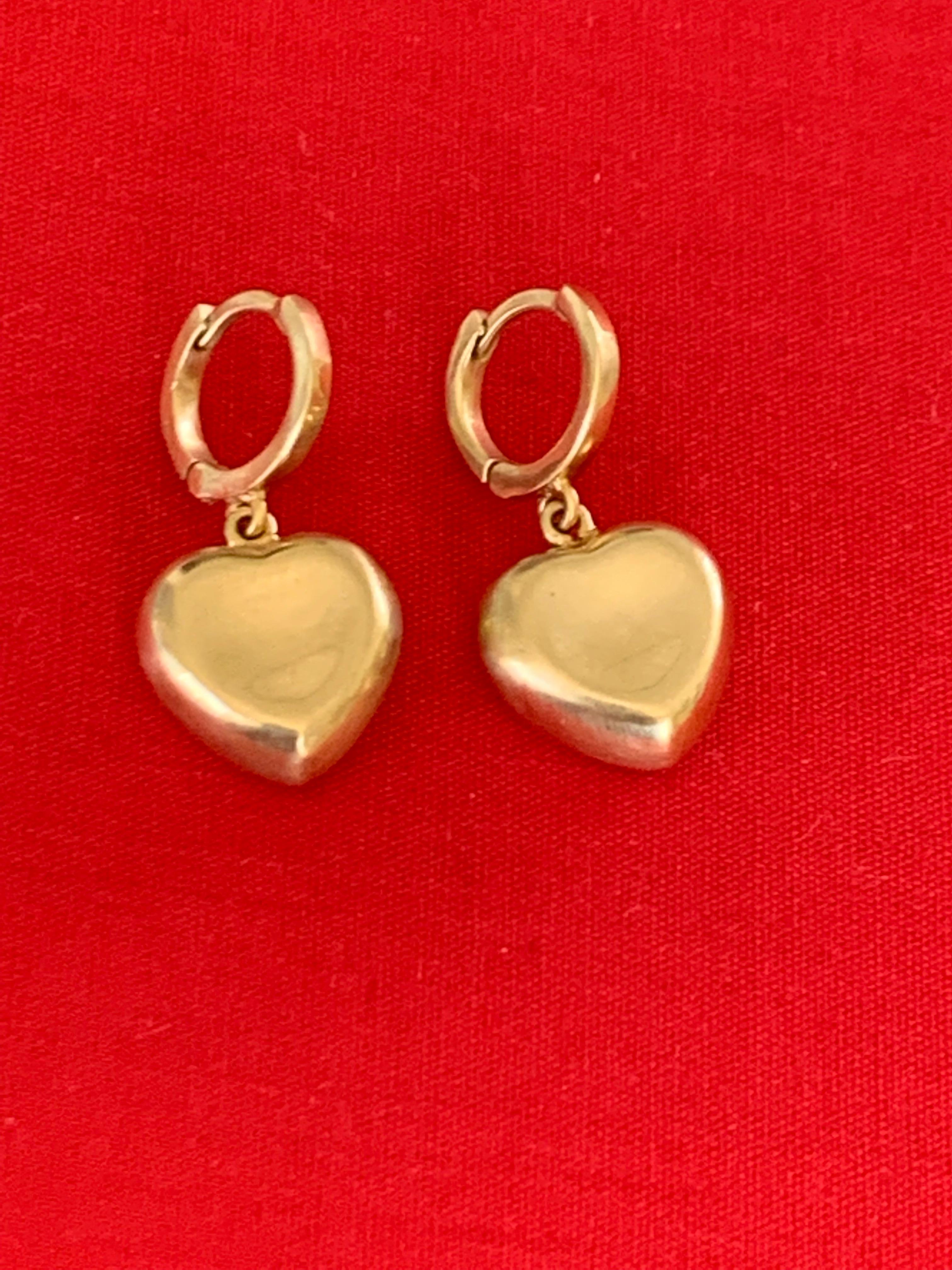 puffy heart earrings