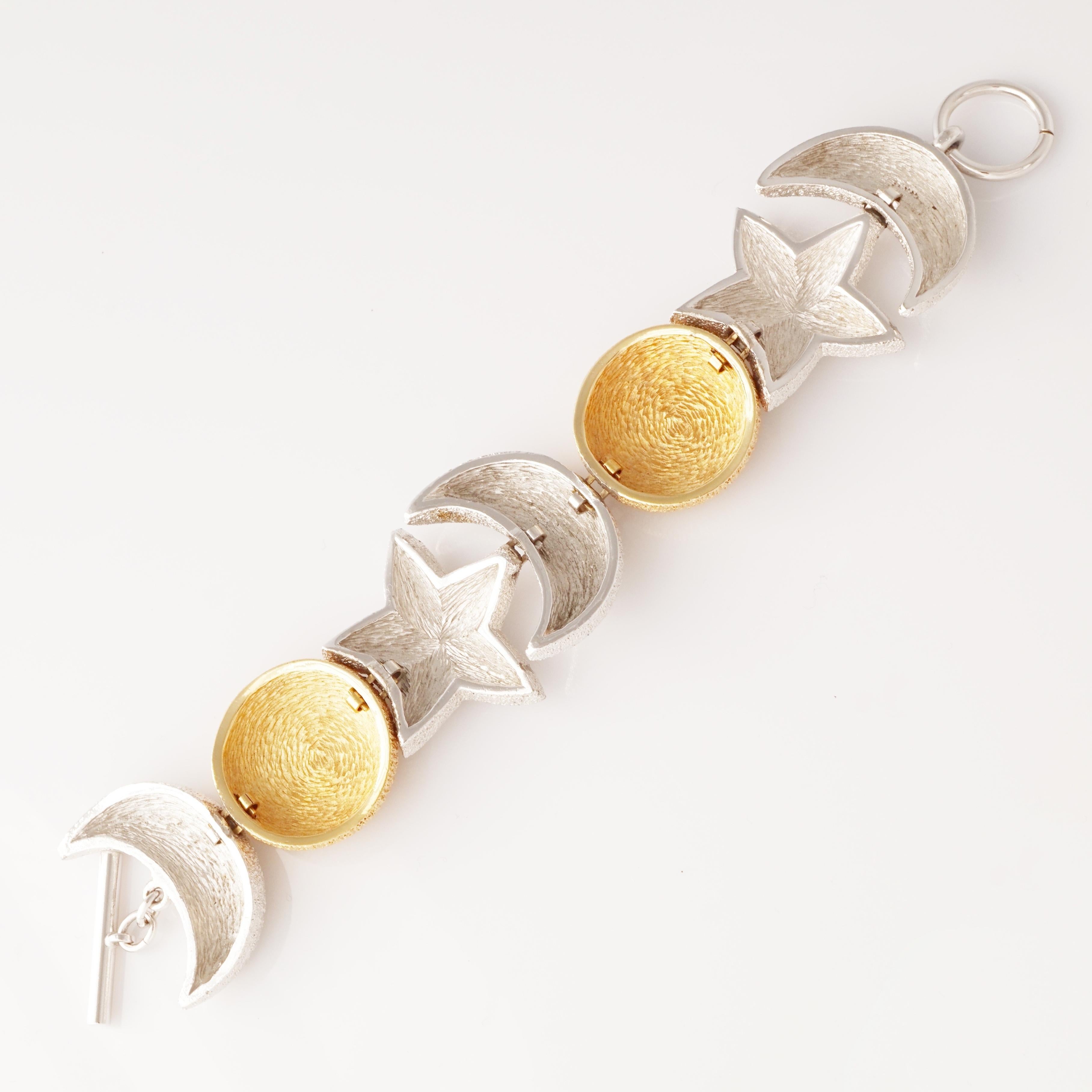 Pulsera de eslabones Luna y Estrellas Celestiales de Christian Dior, años 80 en venta 1