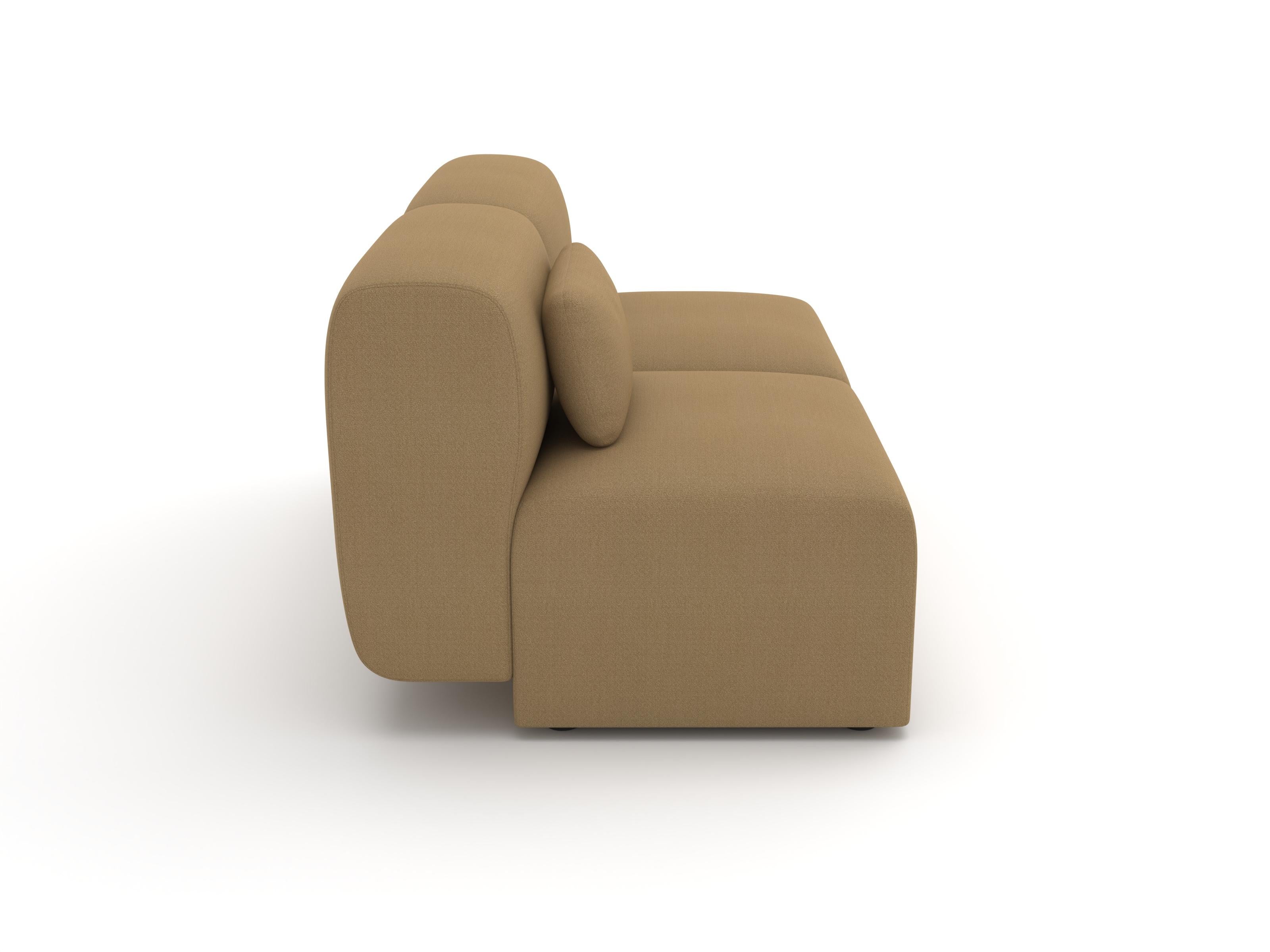 Moderno Divano modulare Puffy a 2 posti, Vidar Brown in vendita