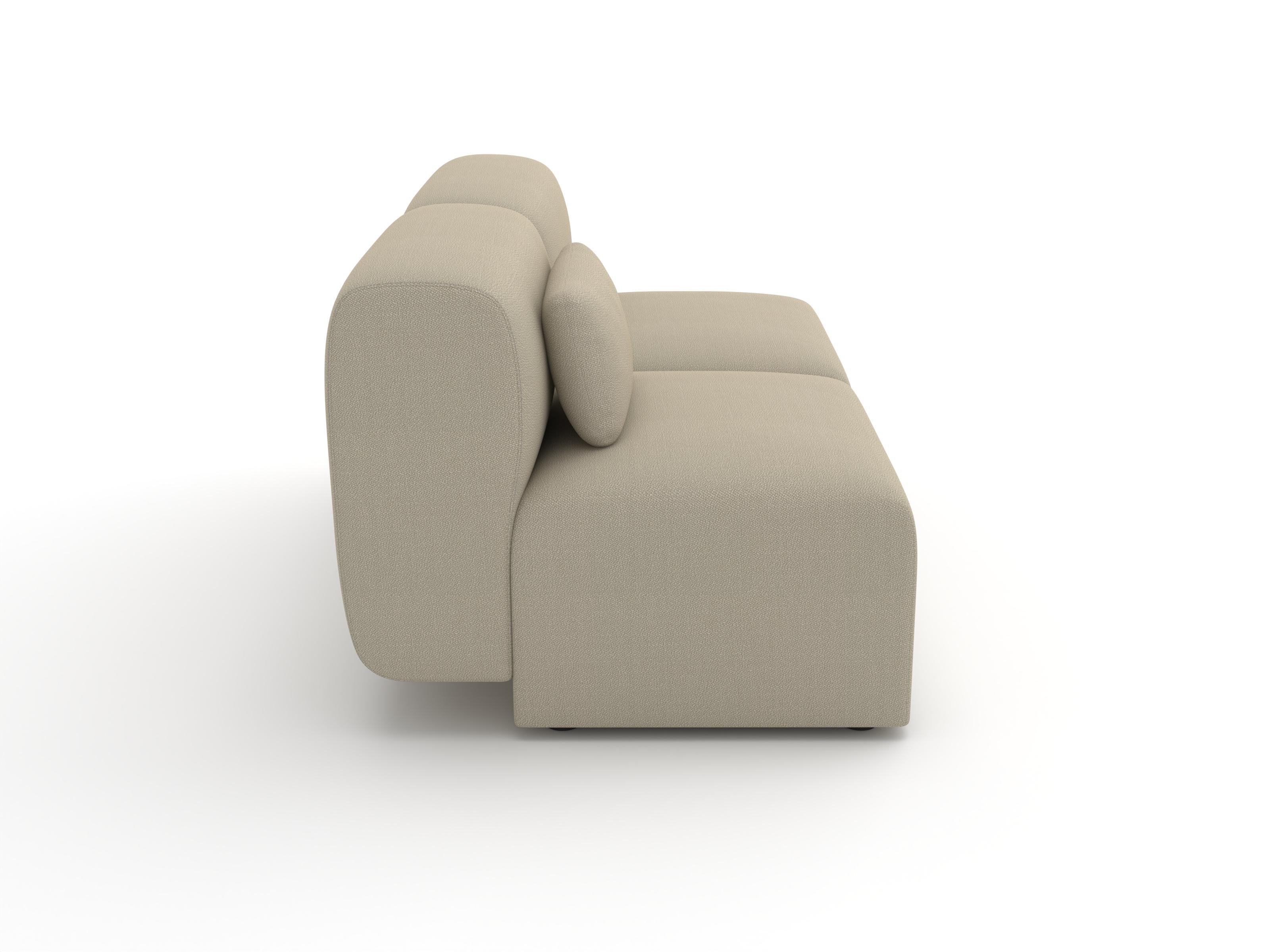 Sofá Modular Puffy, 2 Plazas, Vidar Topo Moderno en venta