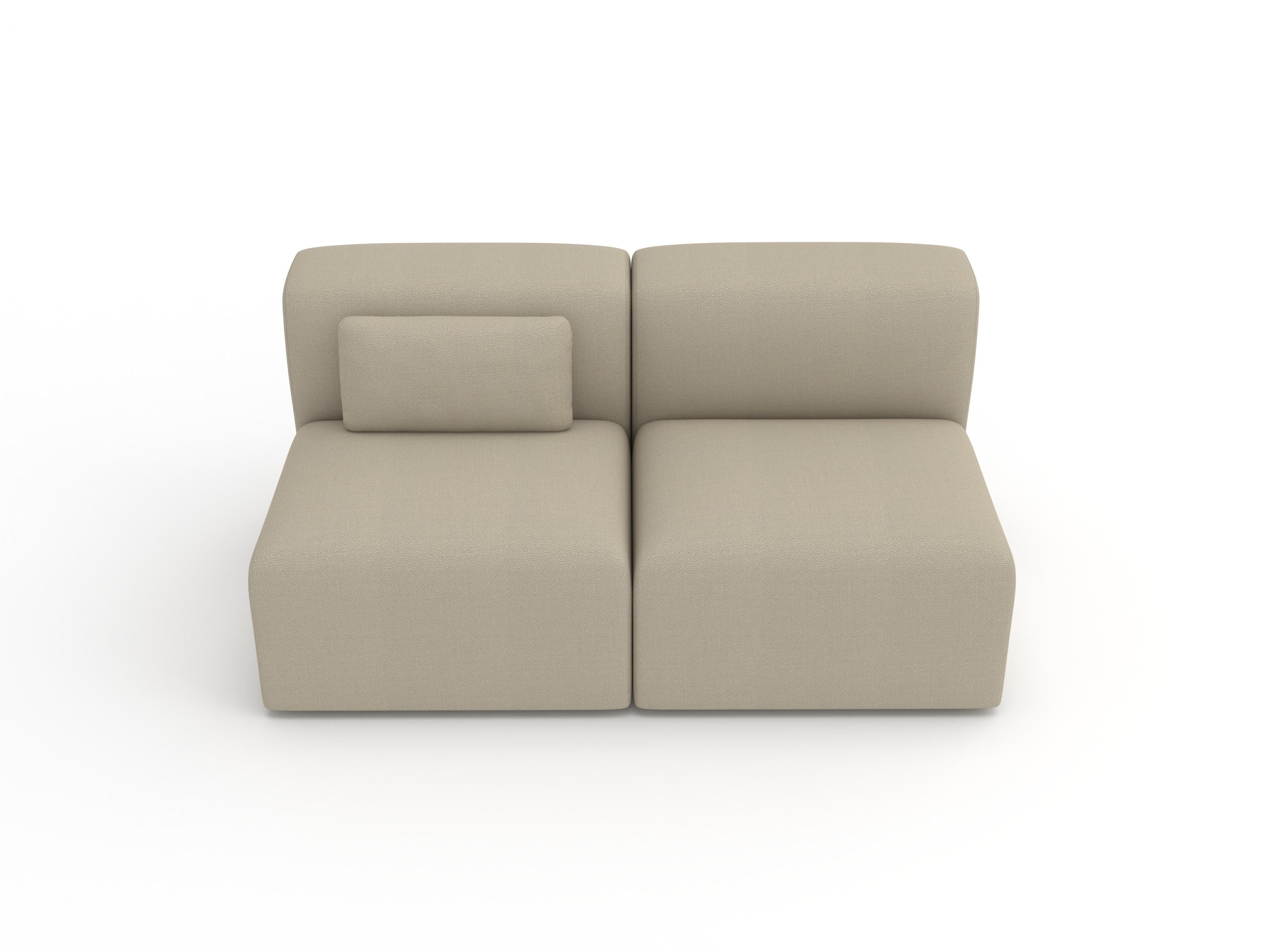 Sofá Modular Puffy, 2 Plazas, Vidar Topo Chino en venta