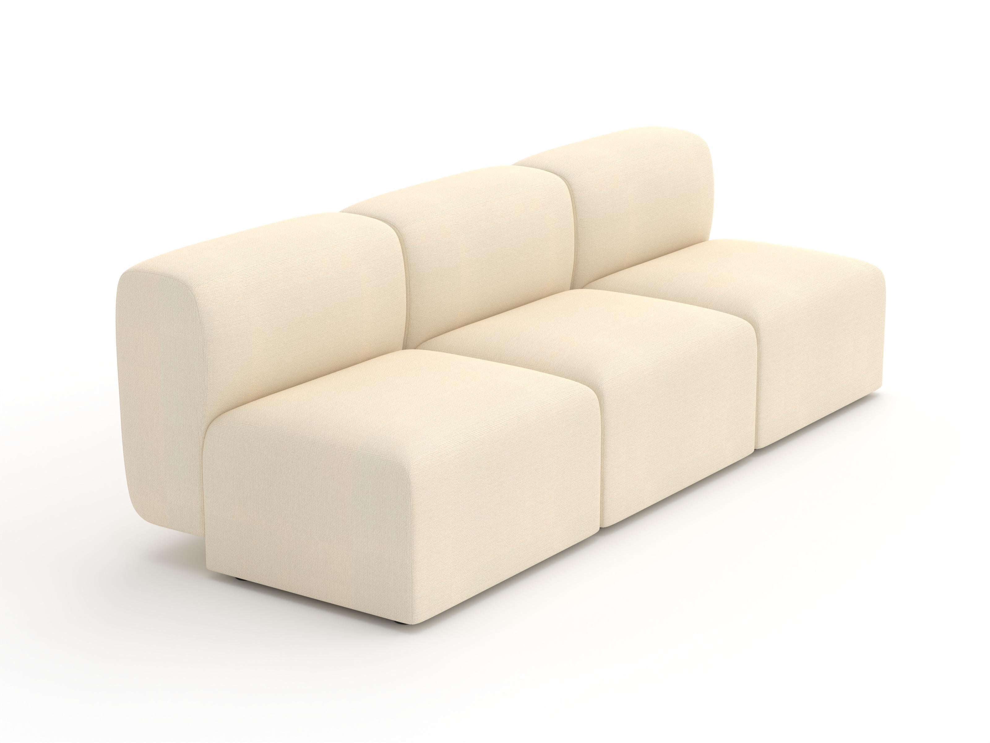 Moderno Divano modulare Puffy, 3 posti, Hallingdal Avorio in vendita