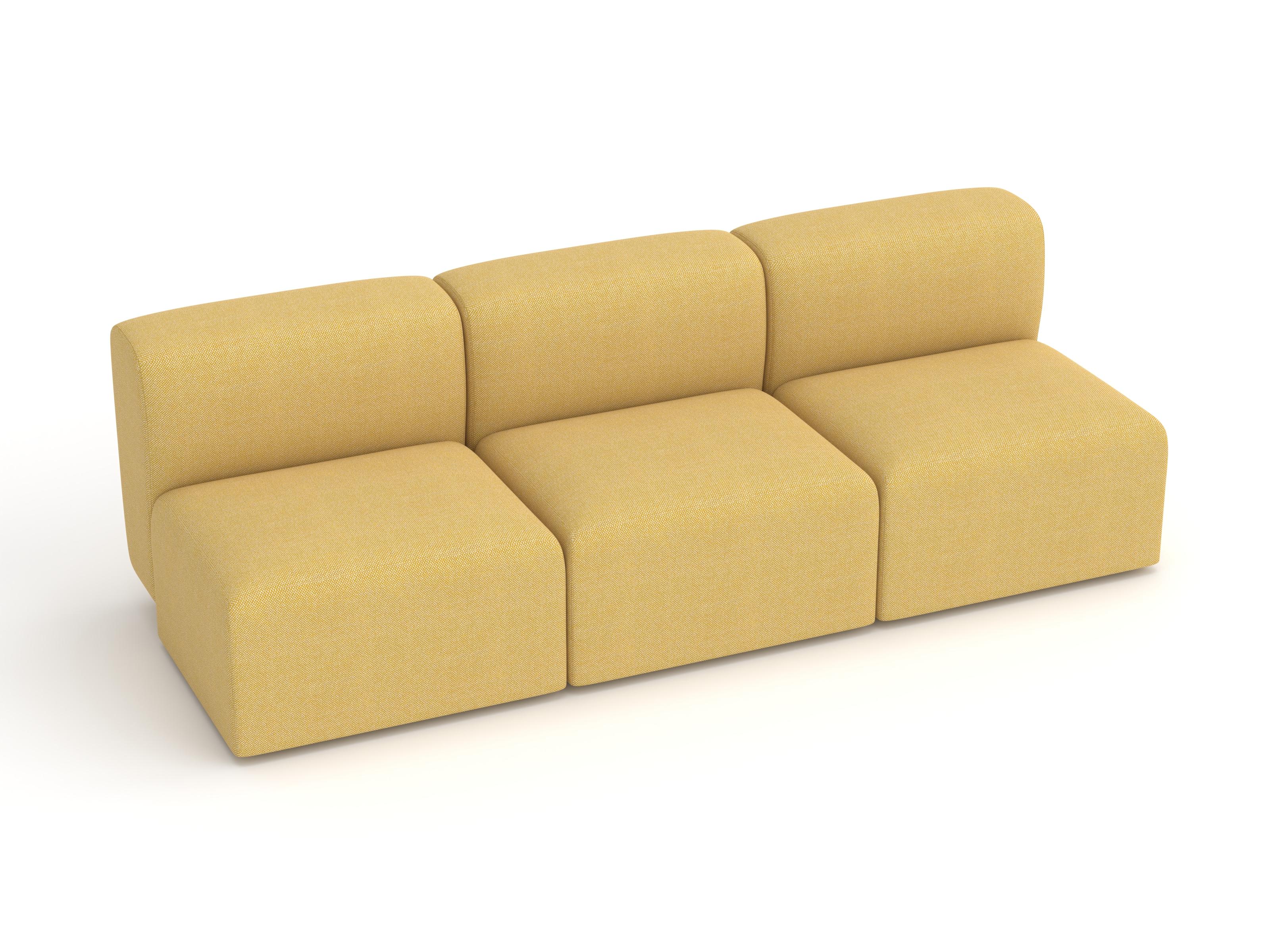 Lana Divano modulare Puffy, 3 posti, giallo Hallingdal in vendita