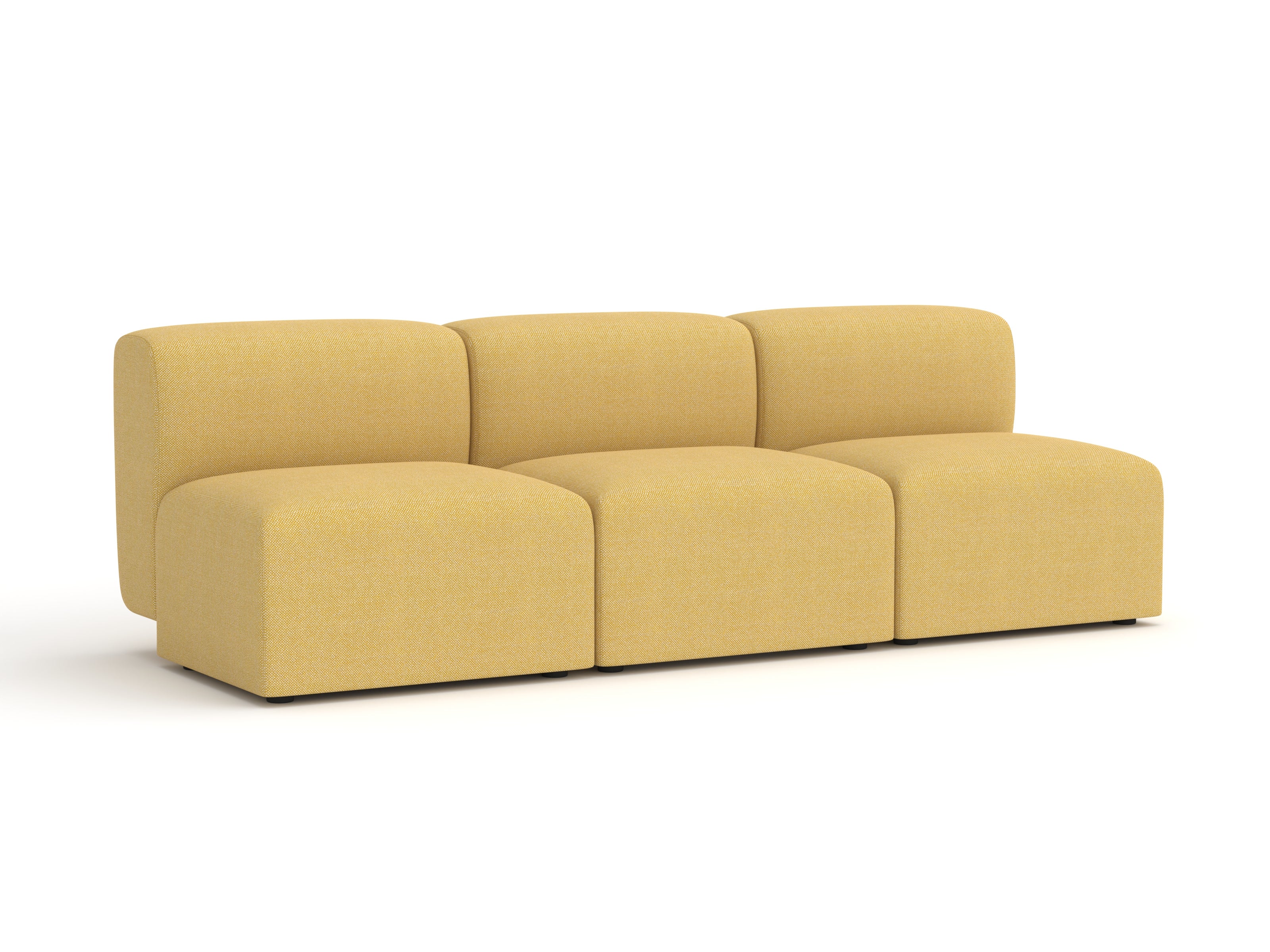 Divano modulare Puffy, 3 posti, giallo Hallingdal in vendita