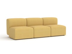 Divano modulare Puffy, 3 posti, giallo Hallingdal