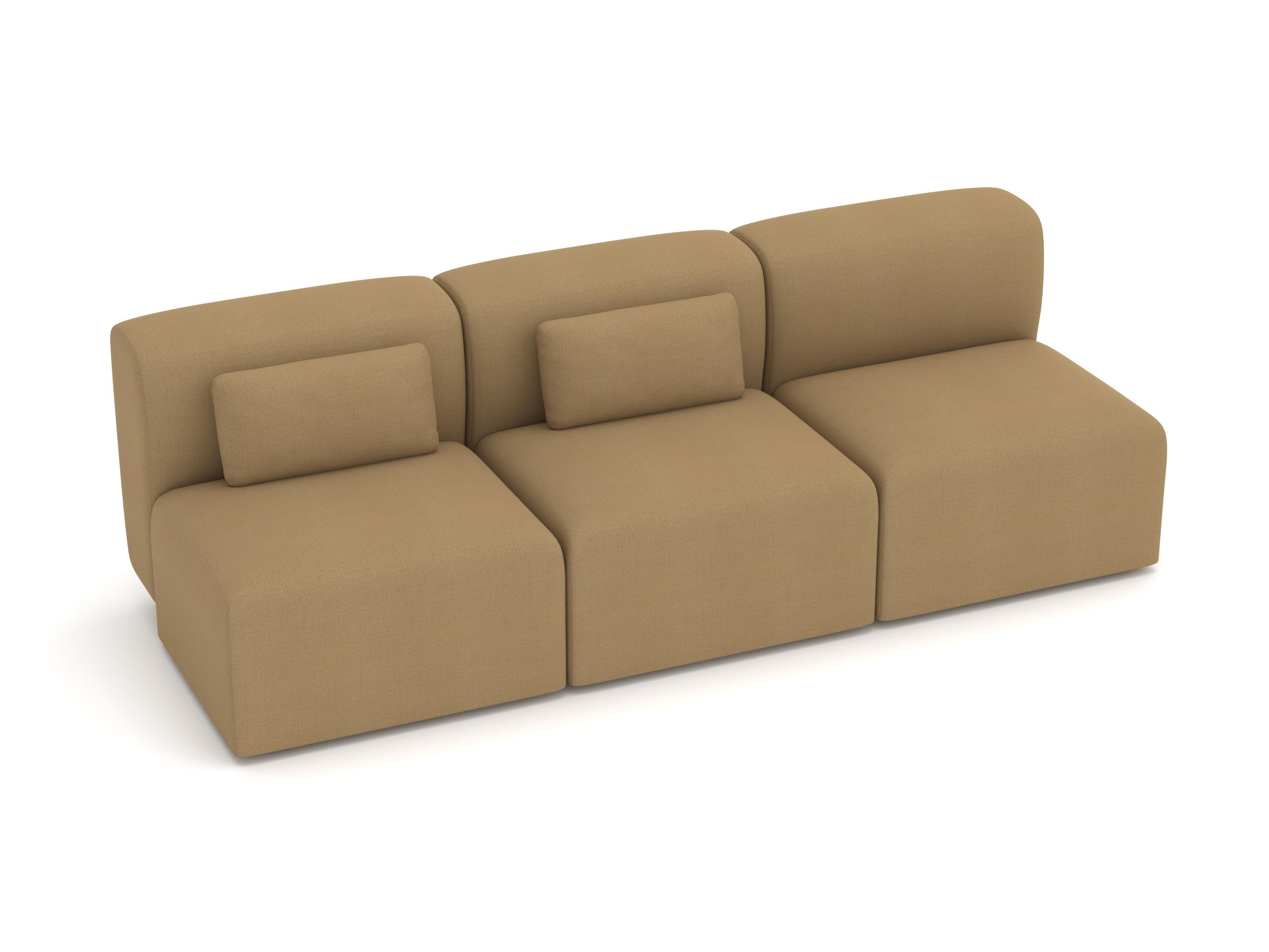 XXI secolo e contemporaneo Divano modulare Puffy a 3 posti, Vidar Brown in vendita