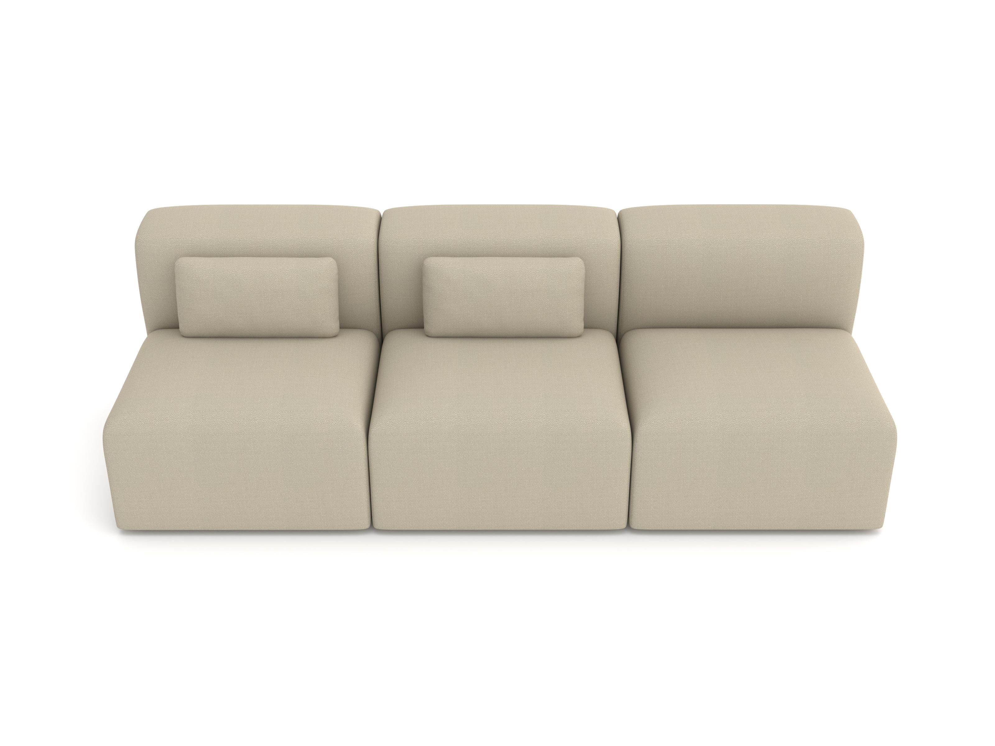 Cinese Divano modulare Puffy a 3 posti, Vidar Taupe in vendita