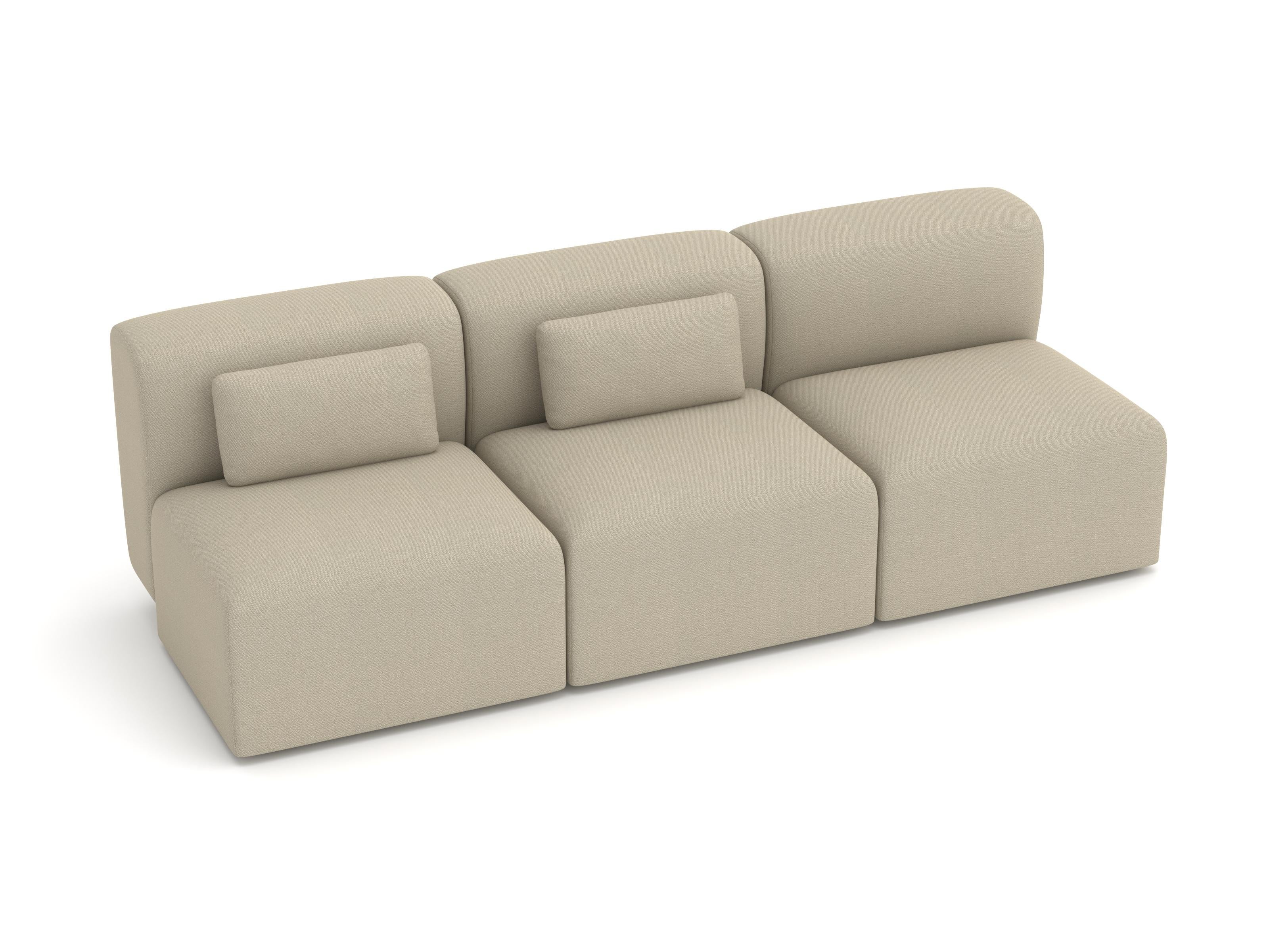 XXI secolo e contemporaneo Divano modulare Puffy a 3 posti, Vidar Taupe in vendita