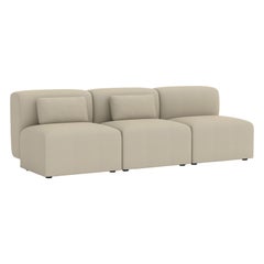 Divano modulare Puffy a 3 posti, Vidar Taupe