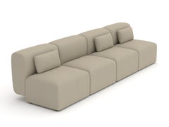 Divano modulare Puffy a 4 posti, Vidar Taupe