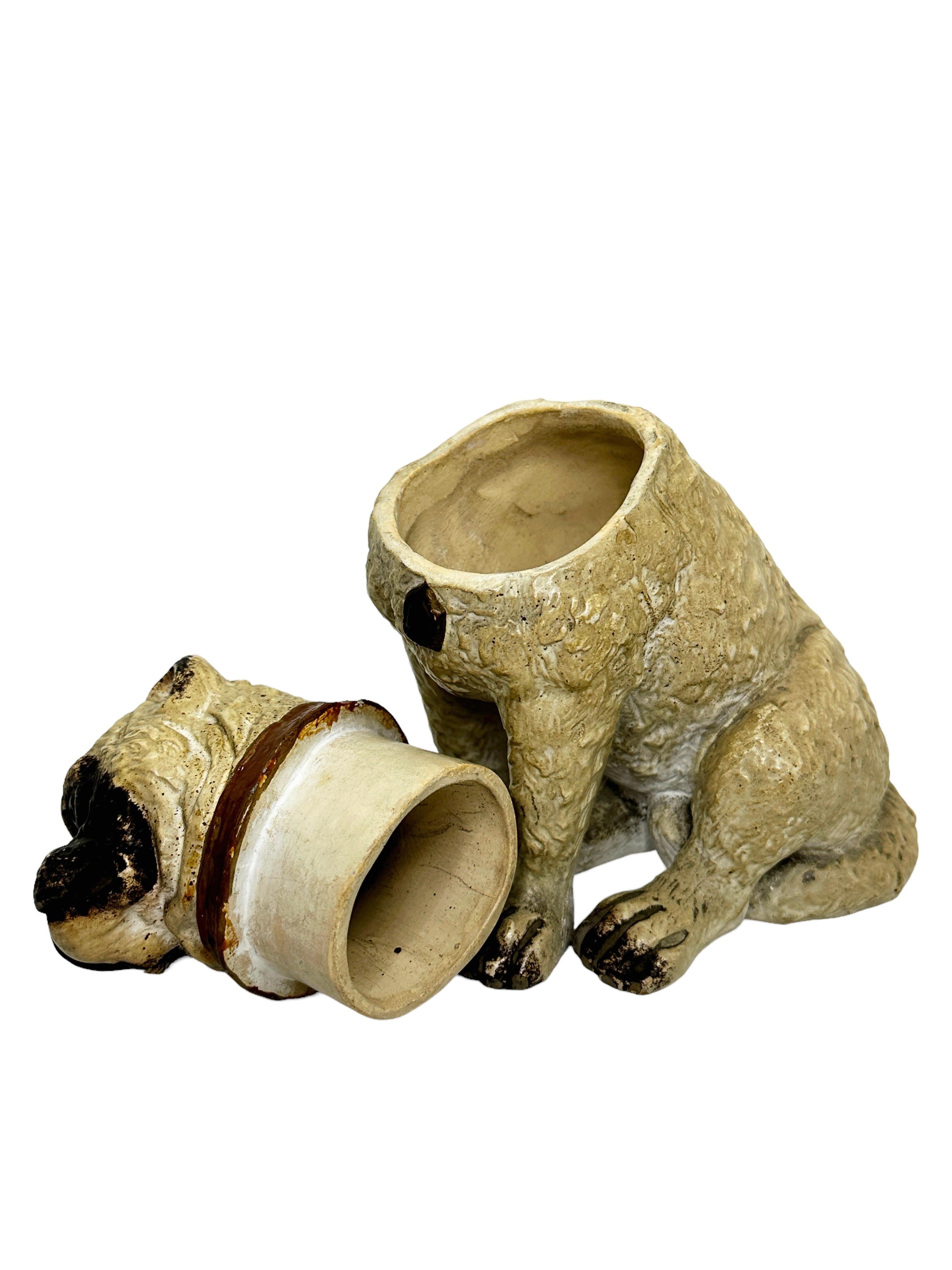 Pug Dog Tobacco Box by Bernhard Bloch, Meissen Germany, circa 1890s In Good Condition In Nuernberg, DE