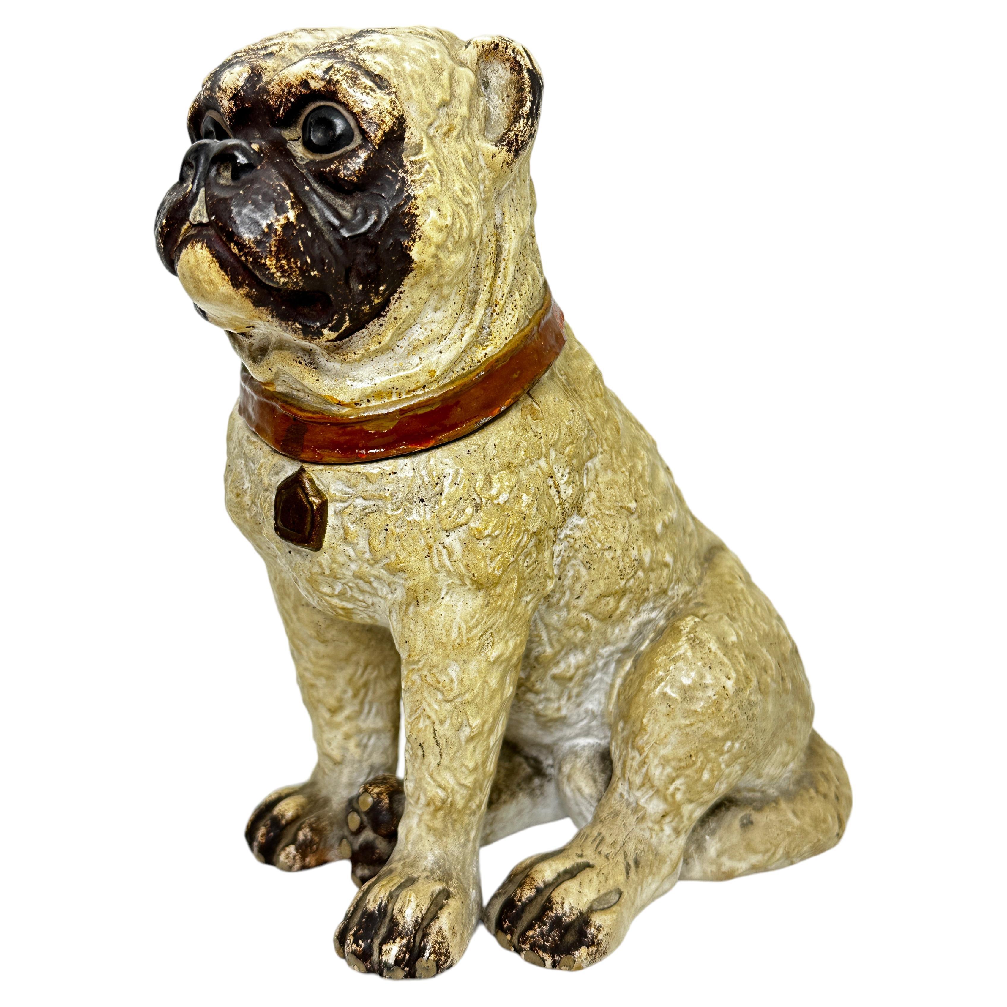 Pug Dog Tobacco Box by Bernhard Bloch, Meissen Germany, circa 1890s