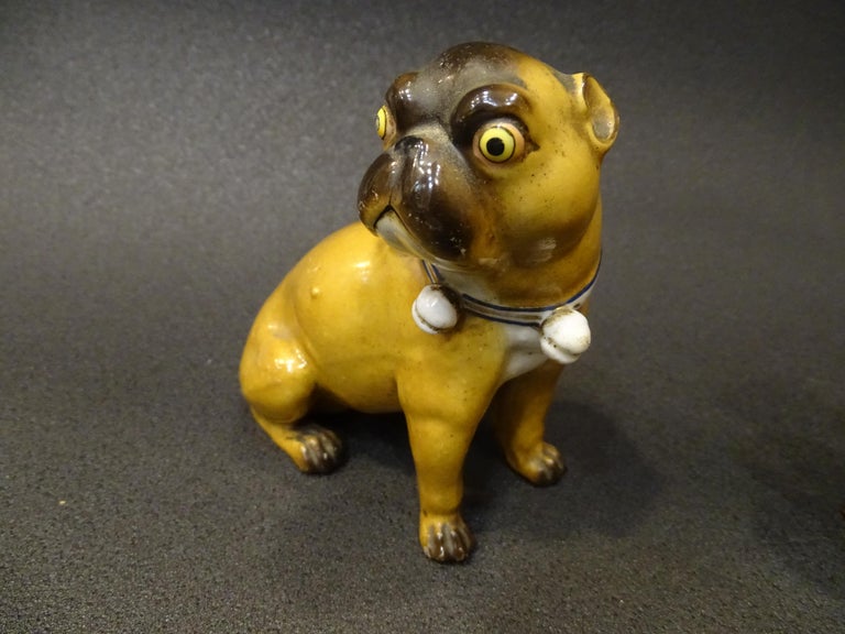 Pug Dogs 19th Century 6 Germany Porcelain, Sculpture For Sale 2