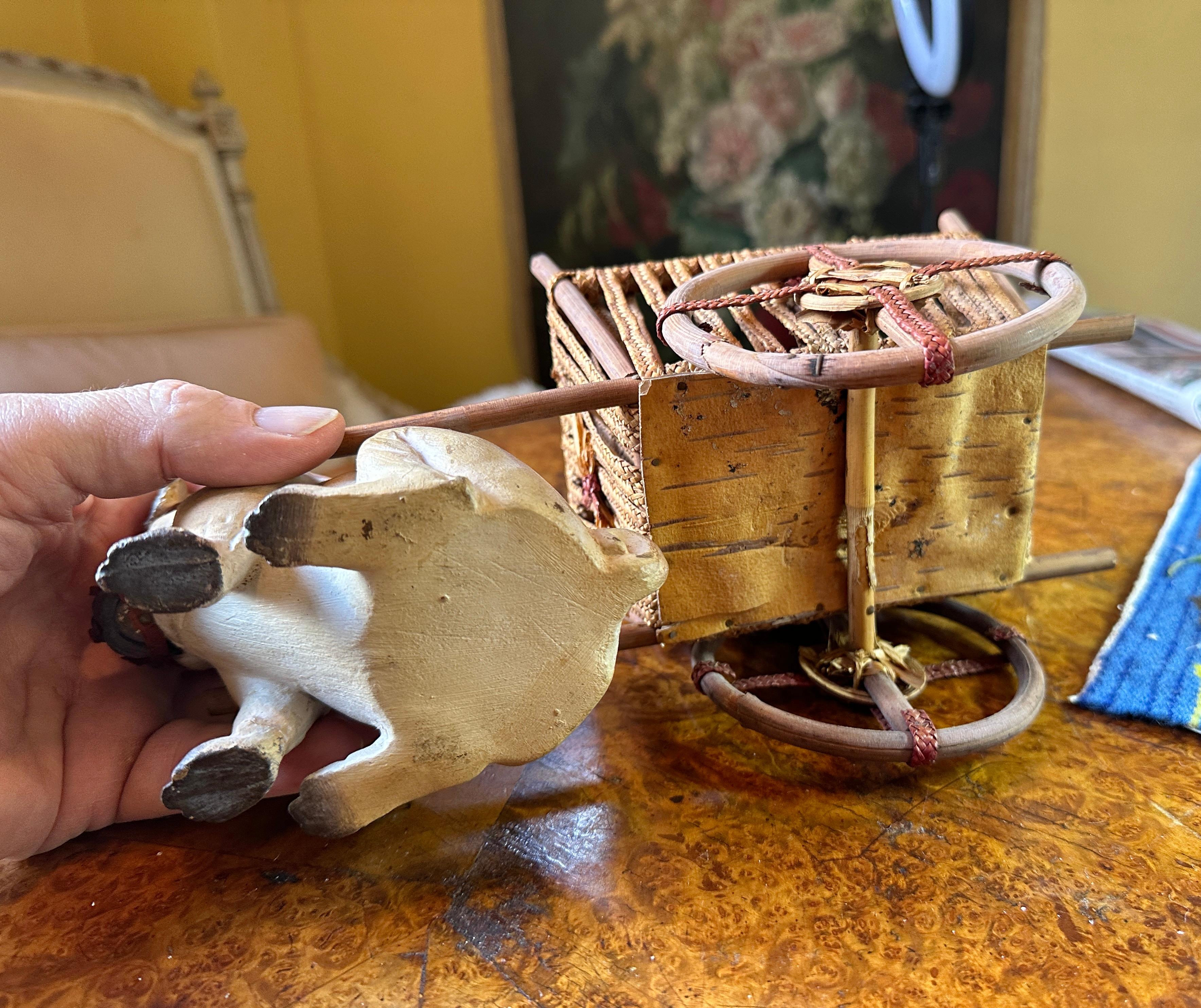 Pug Französischer Bulldogge Puppy Hundewagen Candy Container Deutschland Antike 1910 Weihnachtsgeschenk im Angebot 7