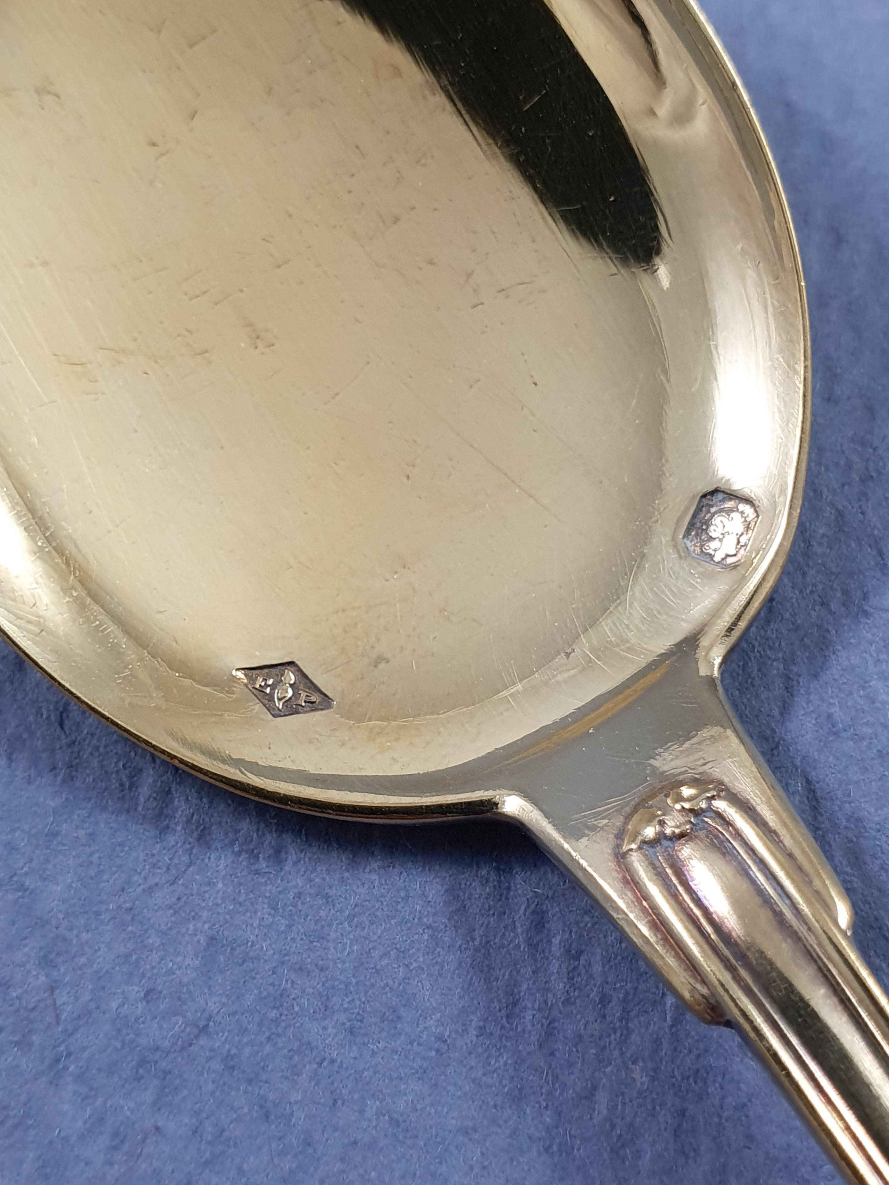 Puiforcat : 12 Sterling Silver Gilt Ice Cream Spoons 2