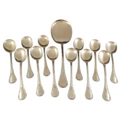 Puiforcat: 19th French Sterling Silver Gilt Ice Cream Spoons