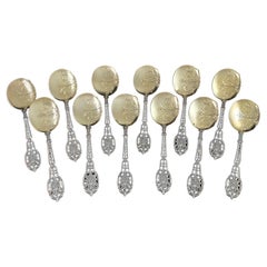 Puiforcat 19th French Sterling Silver Ice Cream Spoons