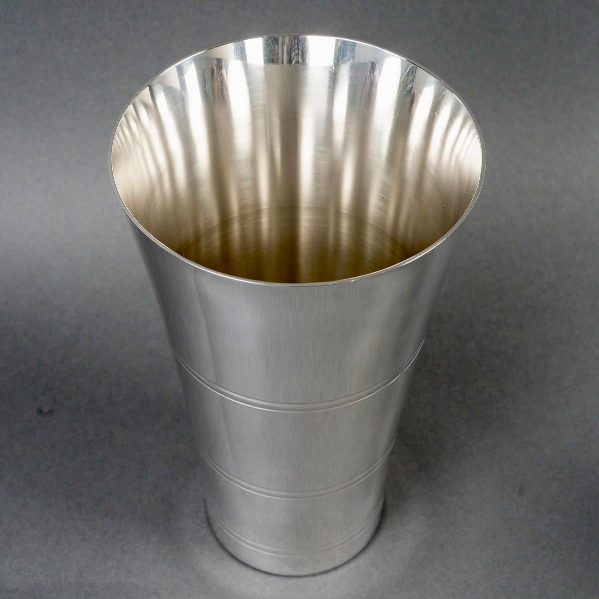 Puiforcat - 3 Modernist Art Deco Nesting Vases Plated Silver In Good Condition In Boulogne Billancourt, FR