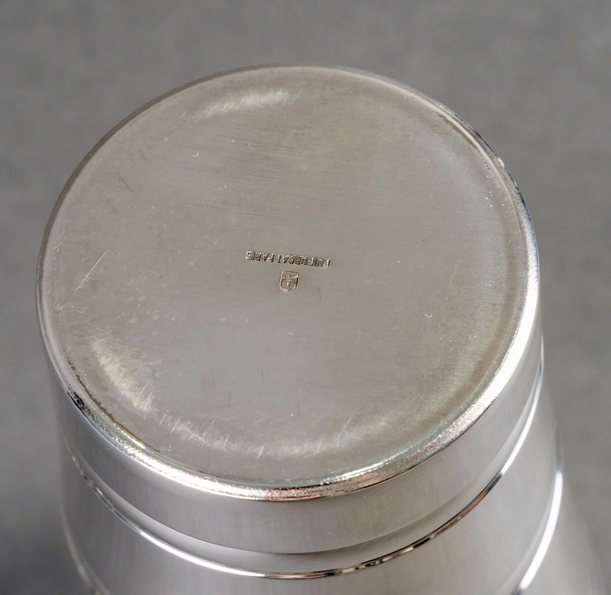 Silver Plate Puiforcat - 3 Modernist Art Deco Nesting Vases Plated Silver