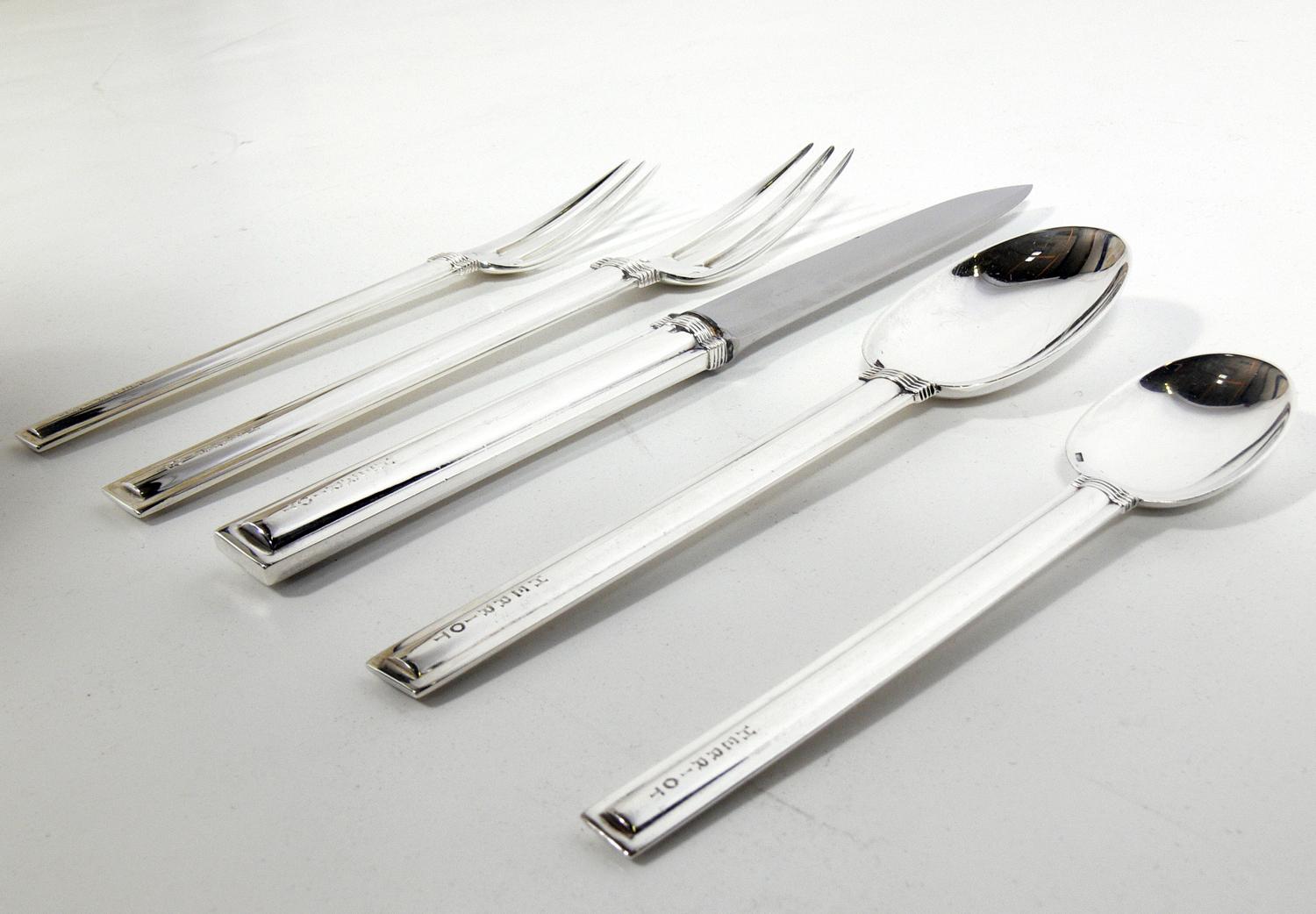 Art Deco Puiforcat Cannes Flatware, circa 1930s