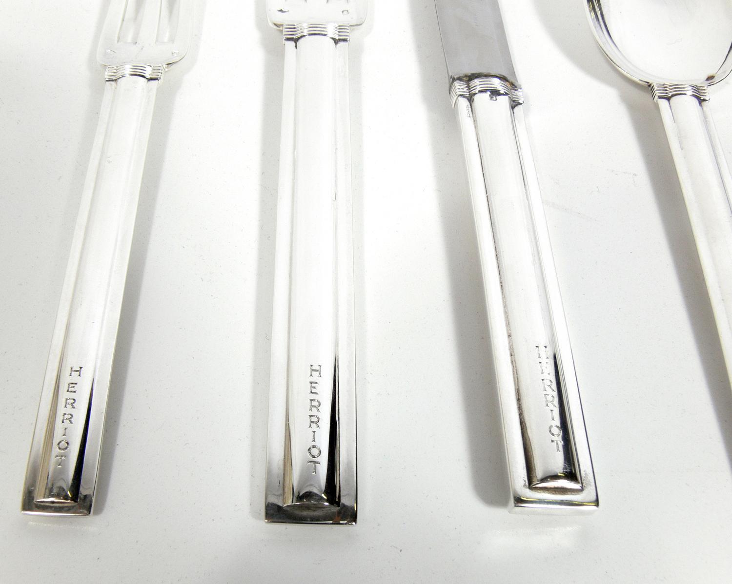 Mid-20th Century Puiforcat Cannes Flatware, circa 1930s