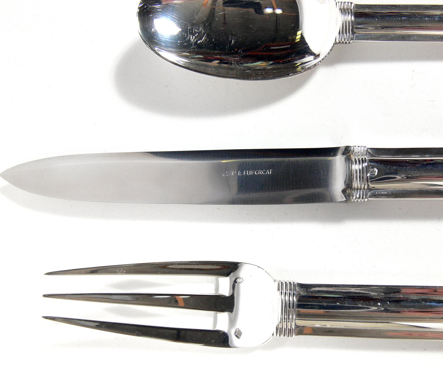 Puiforcat Cannes Flatware, circa 1930s 1