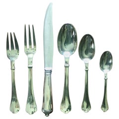 Six configurations de couverts en argent Puiforcat « Cardinal » de 6 pièces (36 pièces au total)